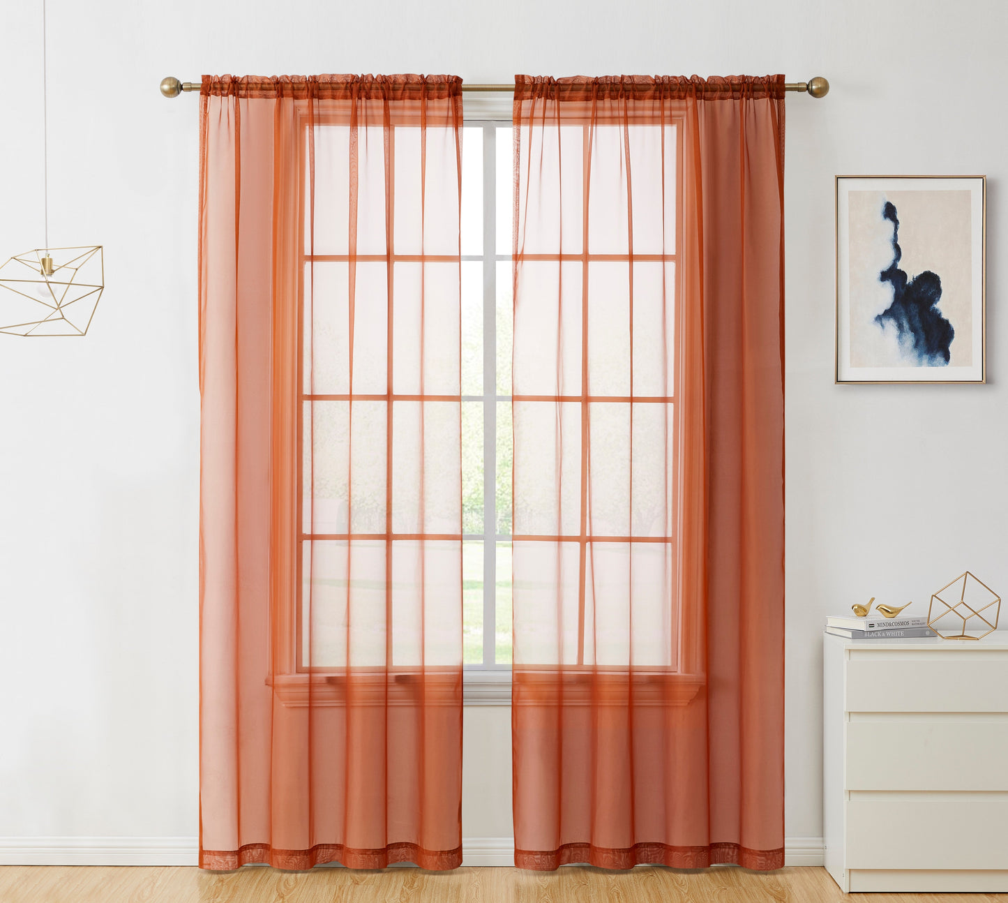Lucento Sheer Voile Rod Pocket Curtain Panels