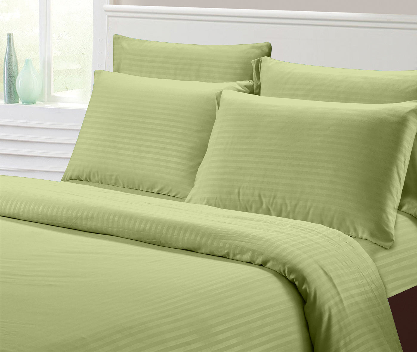 Hotel Collection 1800 Super Soft & Wrinkle Free Luxurious Stripe (4-6) Piece Sheet Set