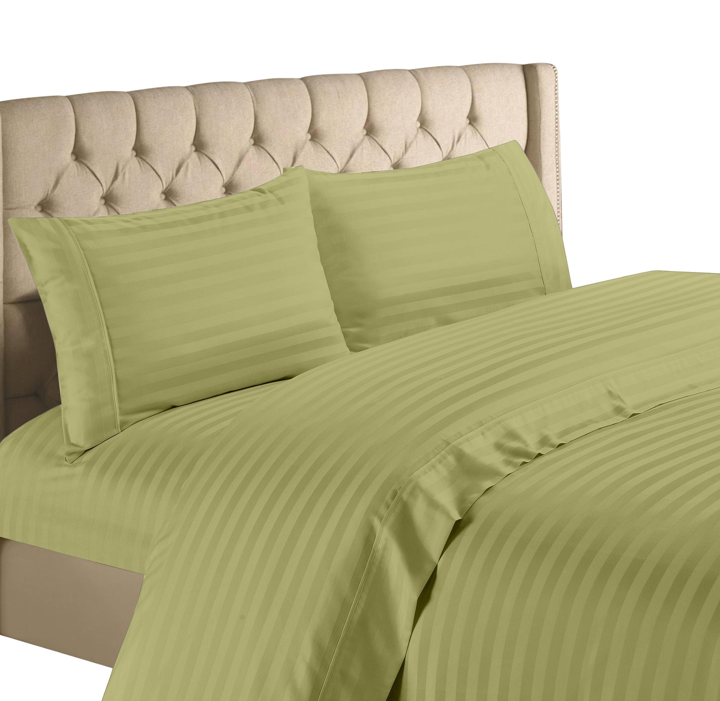 Hampton Collection 1200 Thread Count 100% Cotton Egyptian Quality Deep Pocket Stripe Sheet Set