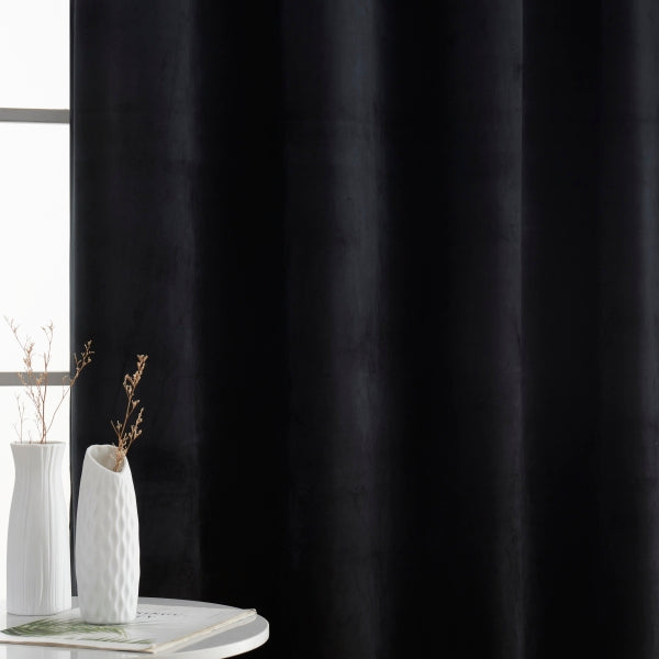 Lopez Velvet Back Tab Rod Pocket Room Darkening Curtain Panels