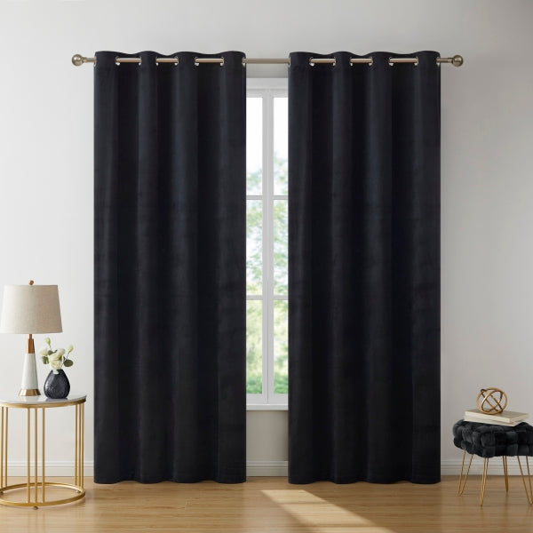 Sawyer Velvet Grommet Room Darkening Curtain Panels