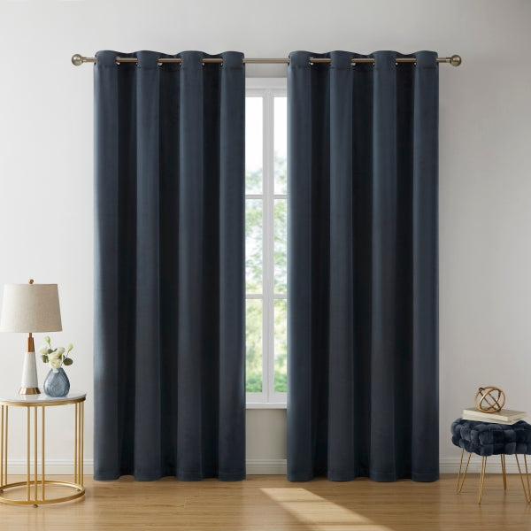 Sawyer Velvet Grommet Room Darkening Curtain Panels