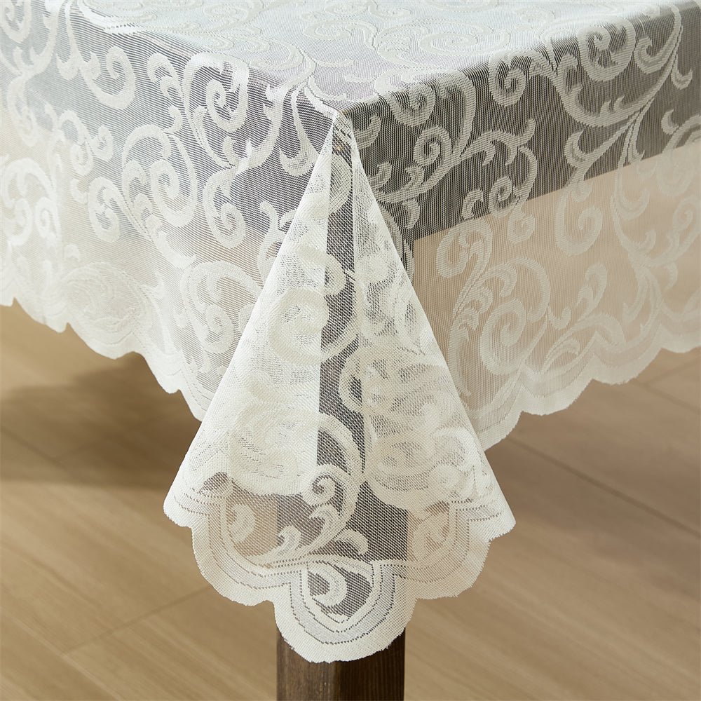 Scroll Lace Fabric Rectangle Tablecloth
