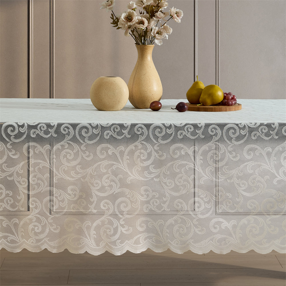 Scroll Lace Fabric Rectangle Tablecloth