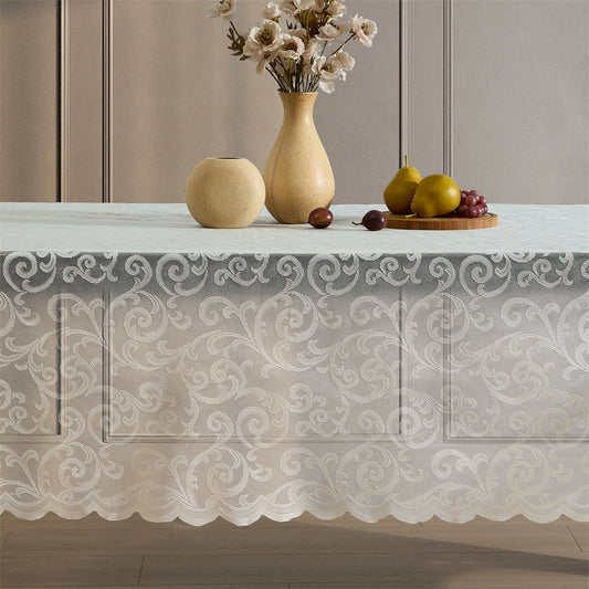 Scroll Lace Fabric Rectangle Tablecloth