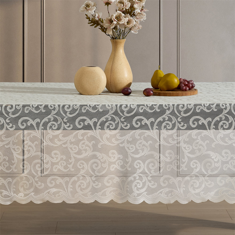 Scroll Lace Fabric Rectangle Tablecloth