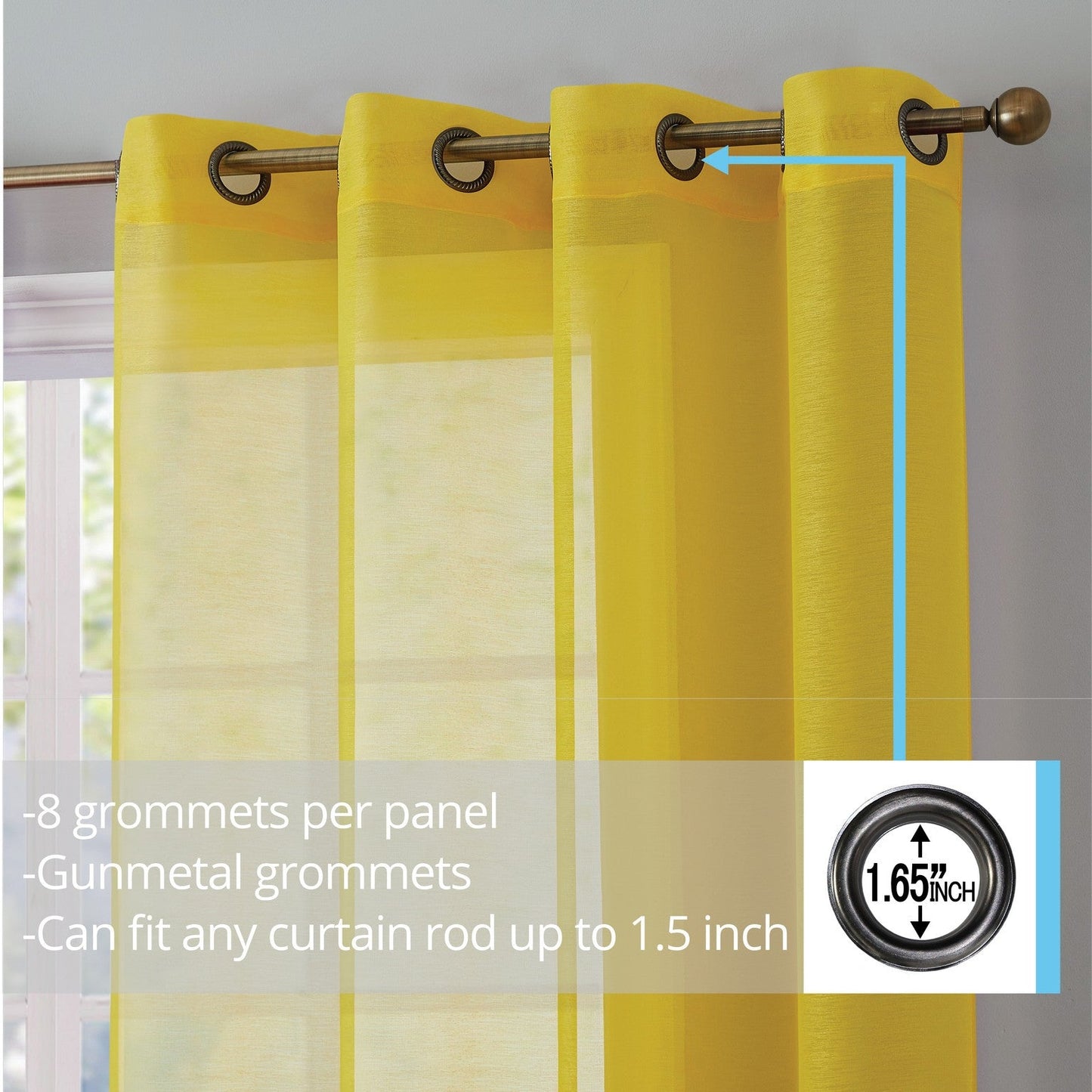 Victoria Semi-Sheer Grommet Curtain Panels