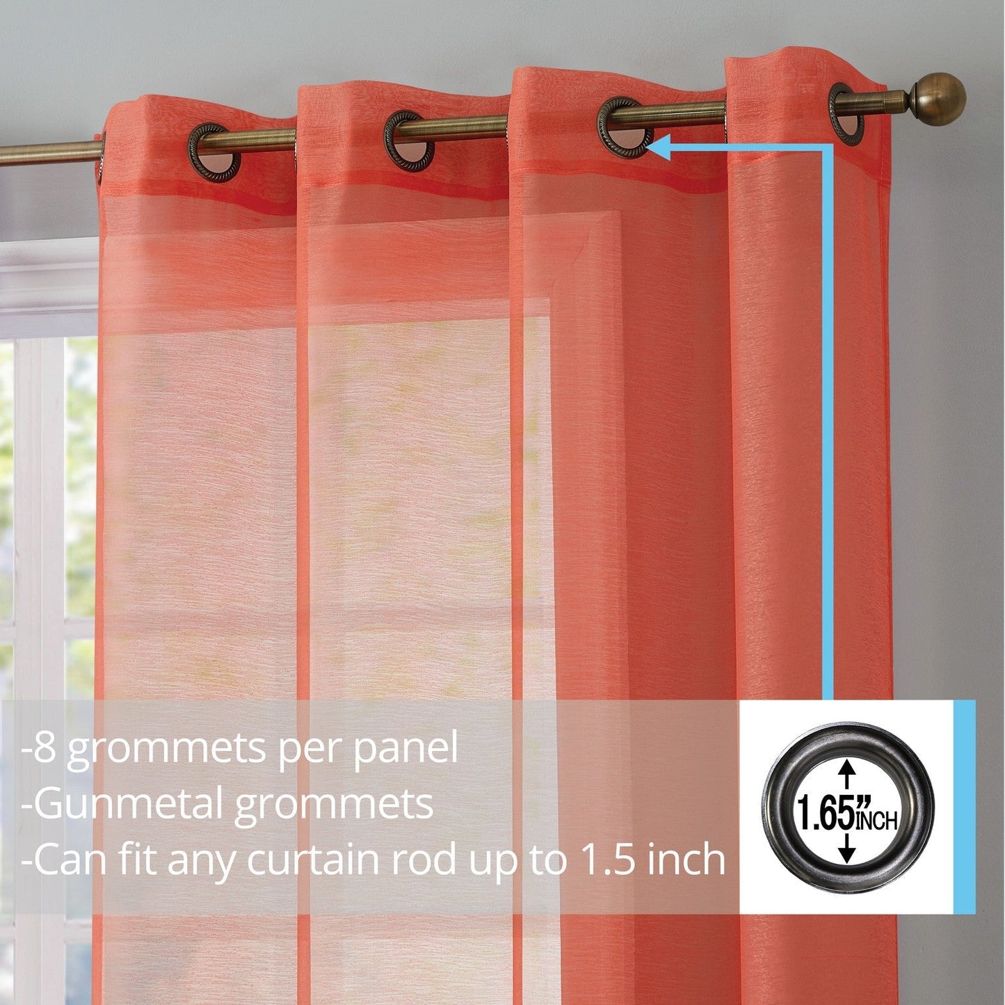 Victoria Semi-Sheer Grommet Curtain Panels