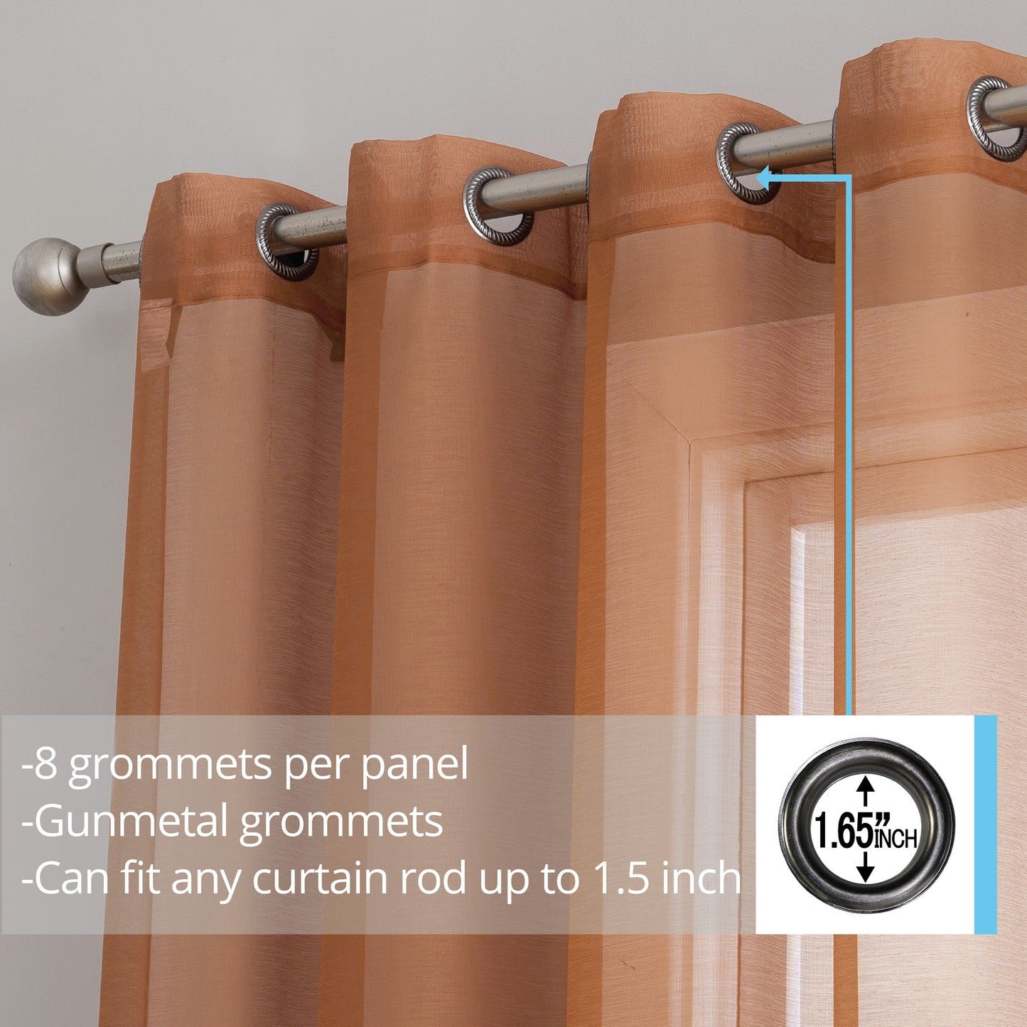 Victoria Semi-Sheer Grommet Curtain Panels