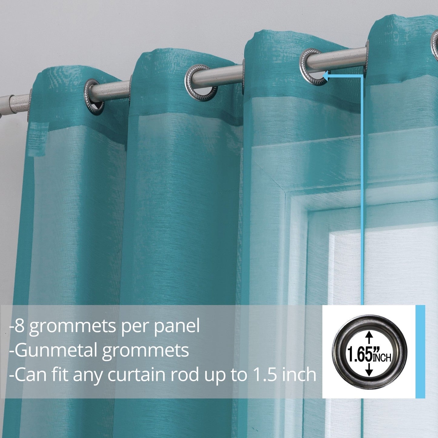 Victoria Semi-Sheer Grommet Curtain Panels