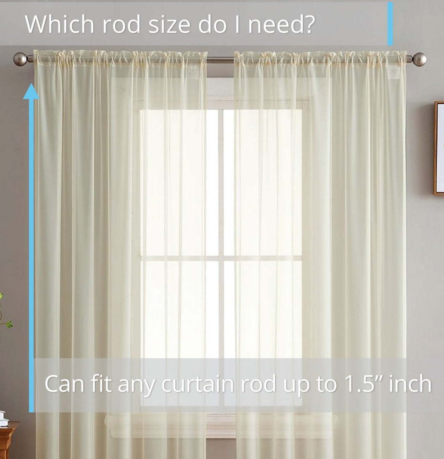 Lucento Sheer Voile Rod Pocket Curtain Panels