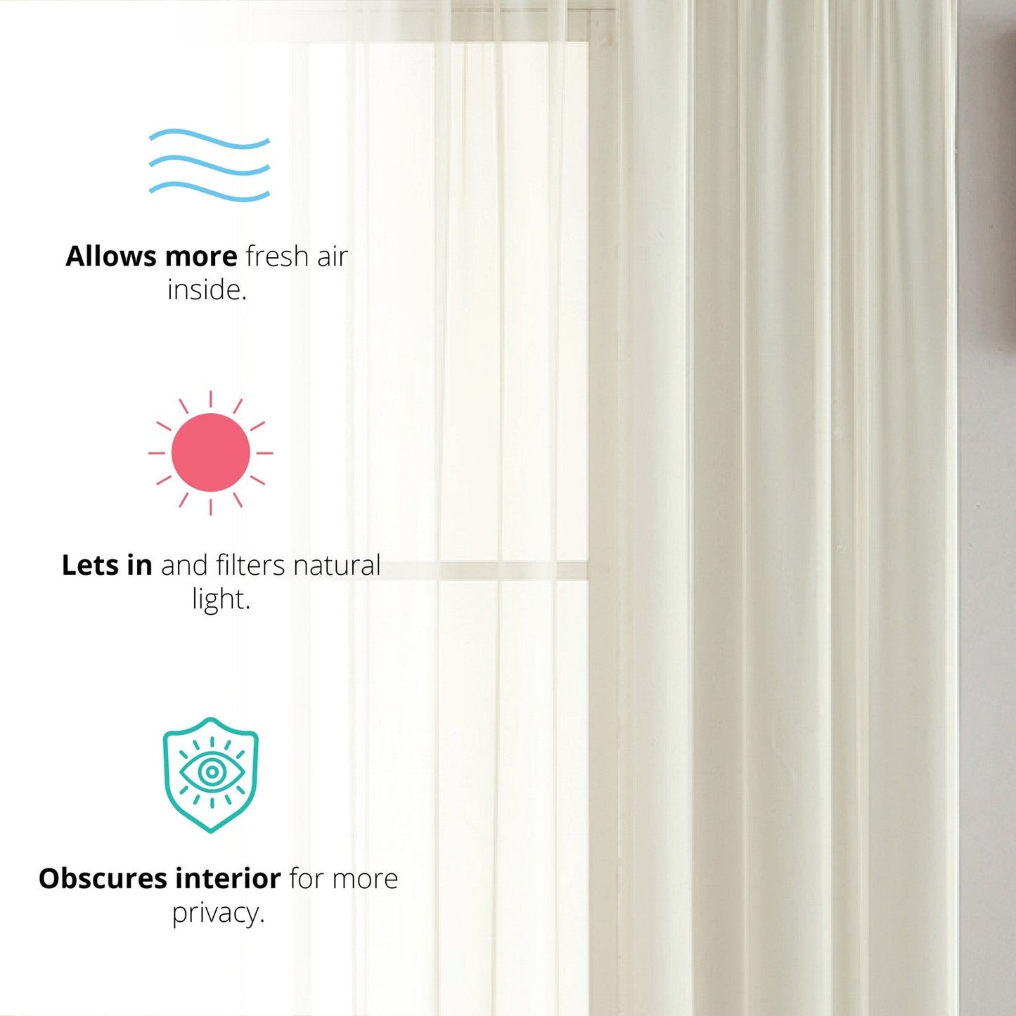 Lucento Sheer Voile Rod Pocket Curtain Panels