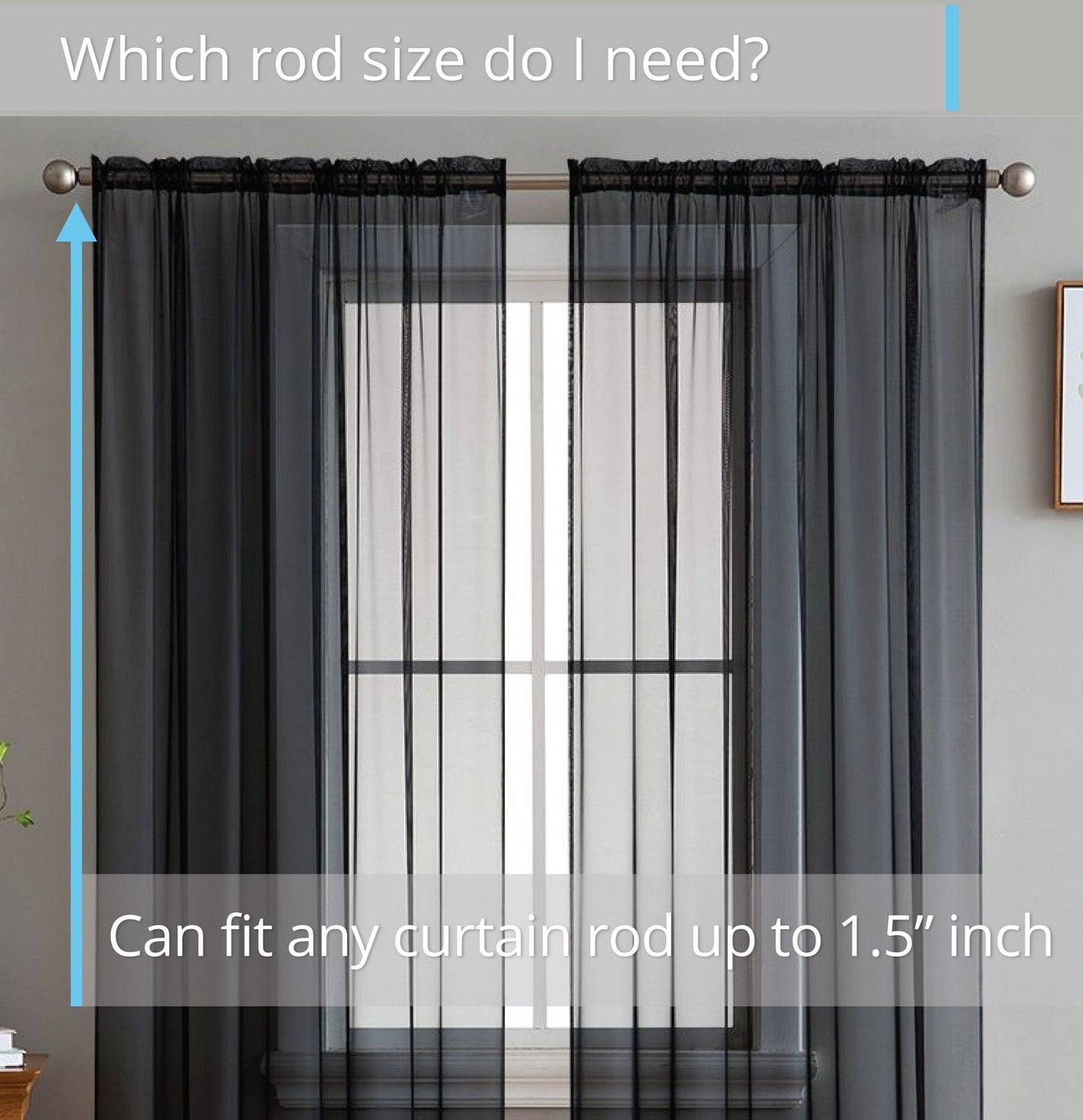 Lucento Sheer Voile Rod Pocket Curtain Panels