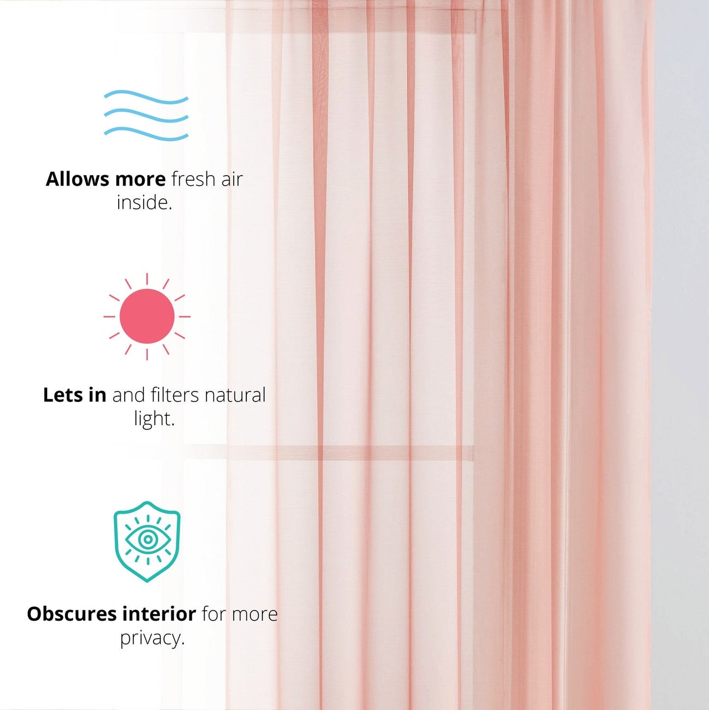 Lucento Sheer Voile Rod Pocket Curtain Panels