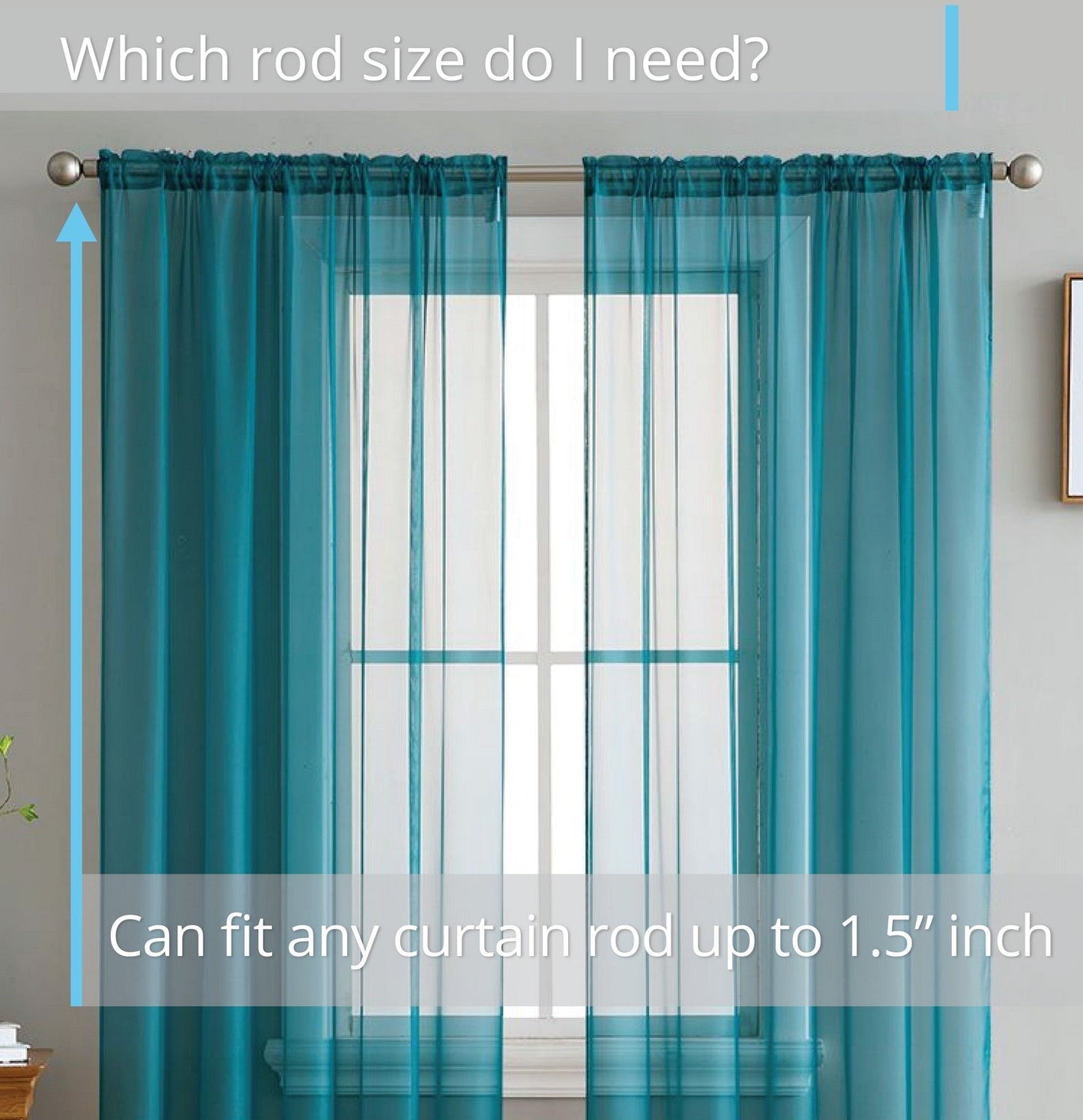 Lucento Sheer Voile Rod Pocket Curtain Panels