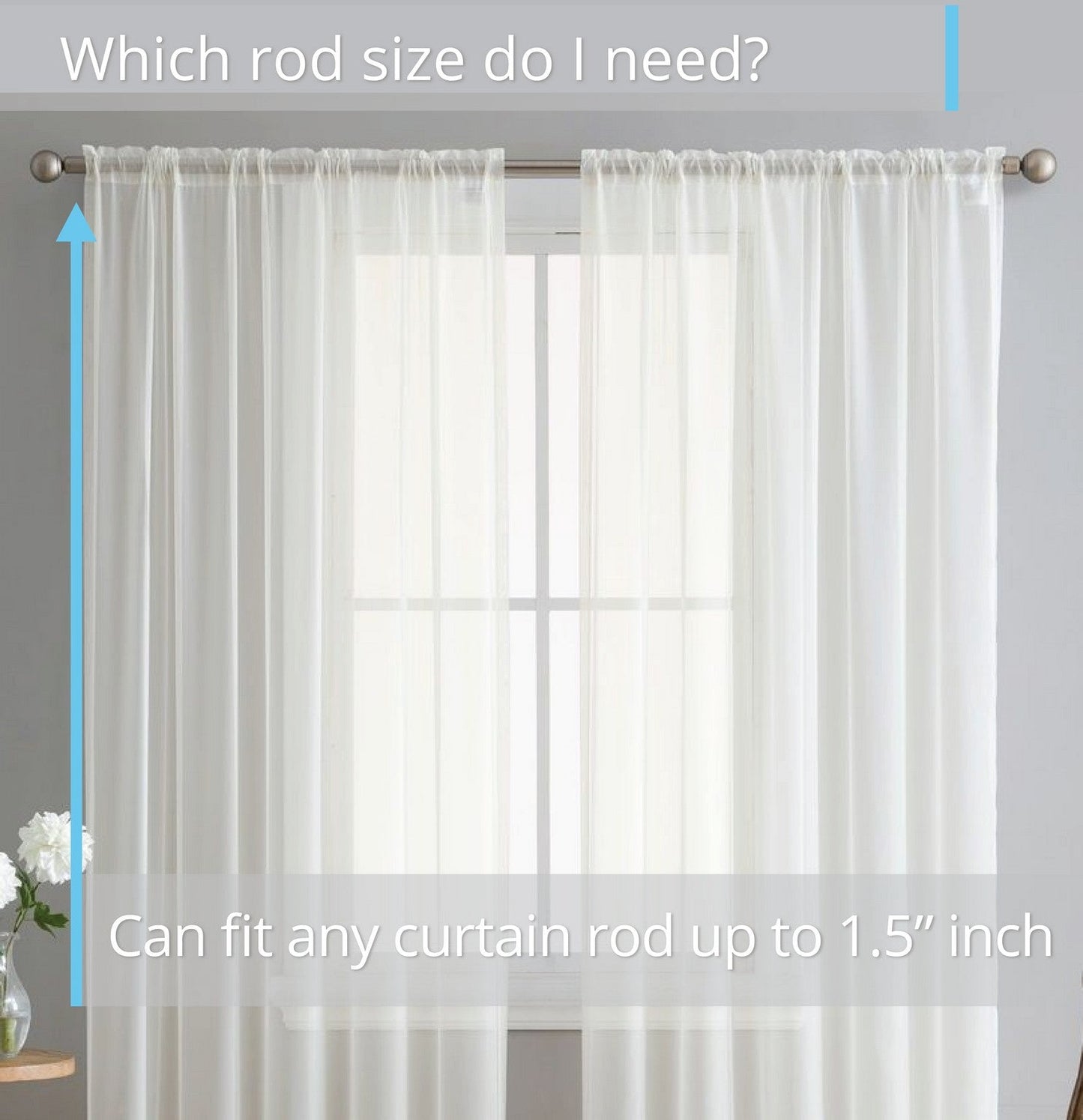 Lucento Sheer Voile Rod Pocket Curtain Panels