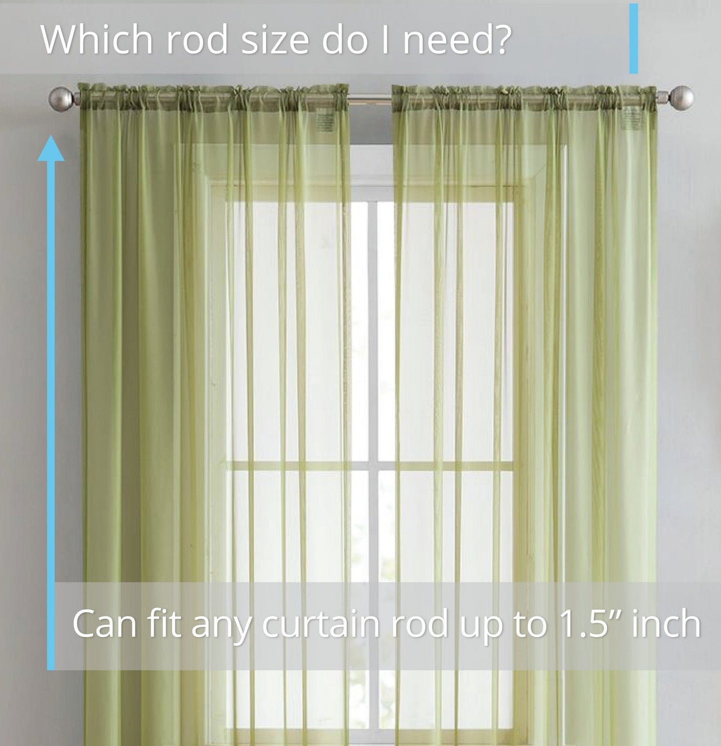 Lucento Sheer Voile Rod Pocket Curtain Panels