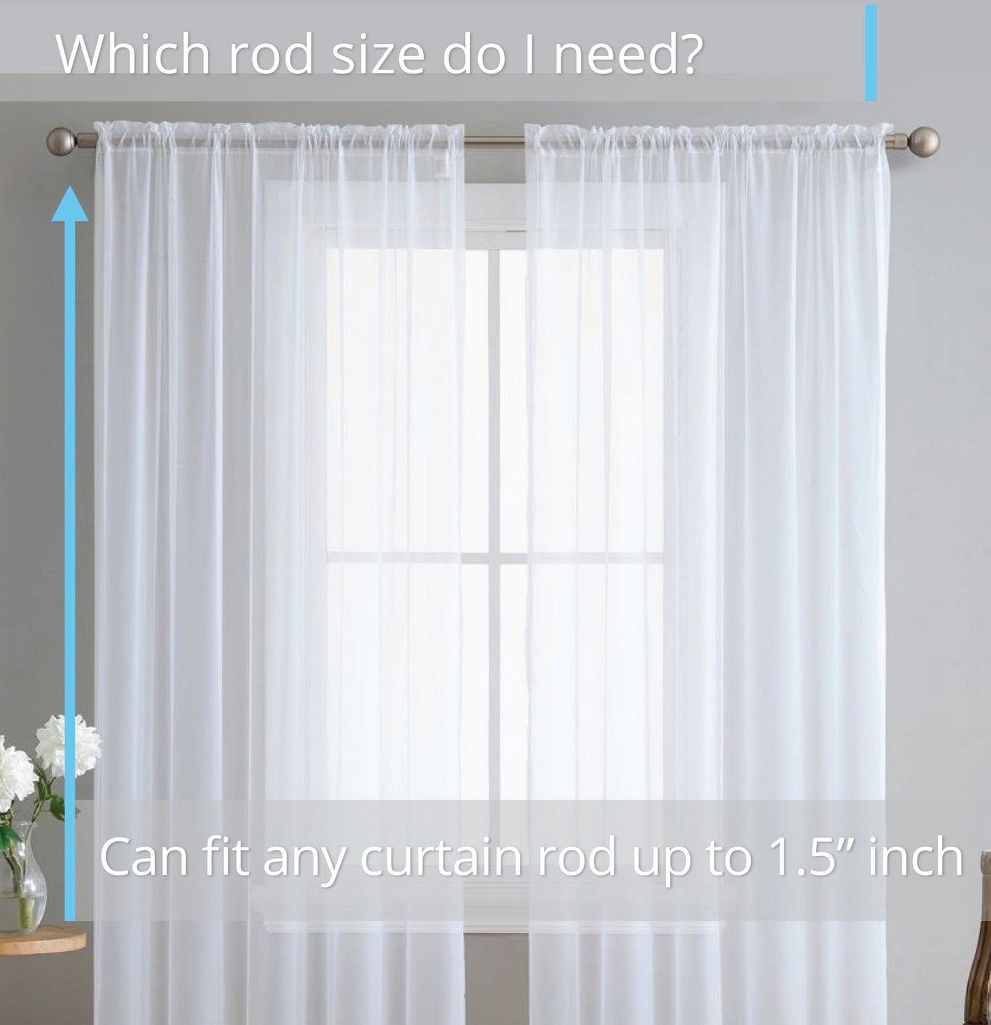 Lucento Sheer Voile Rod Pocket Curtain Panels