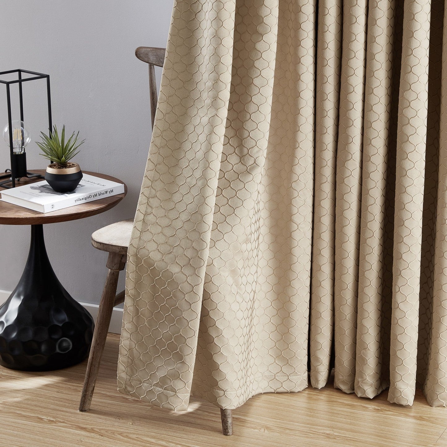 Siena Geometric 100% Blackout Grommet Curtains