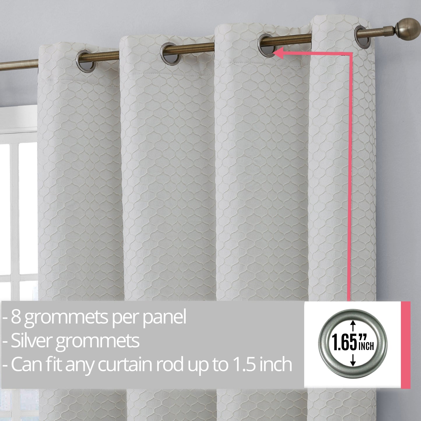 Siena Geometric 100% Blackout Grommet Curtains