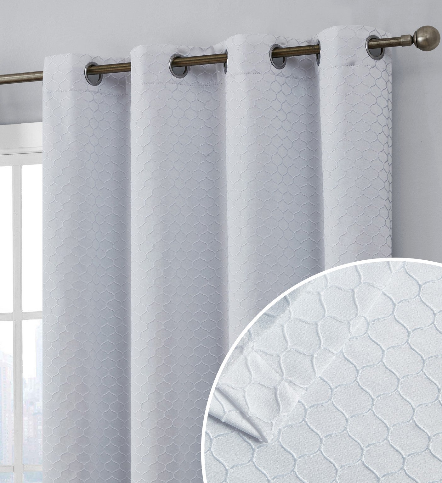 Siena Geometric 100% Blackout Grommet Curtains