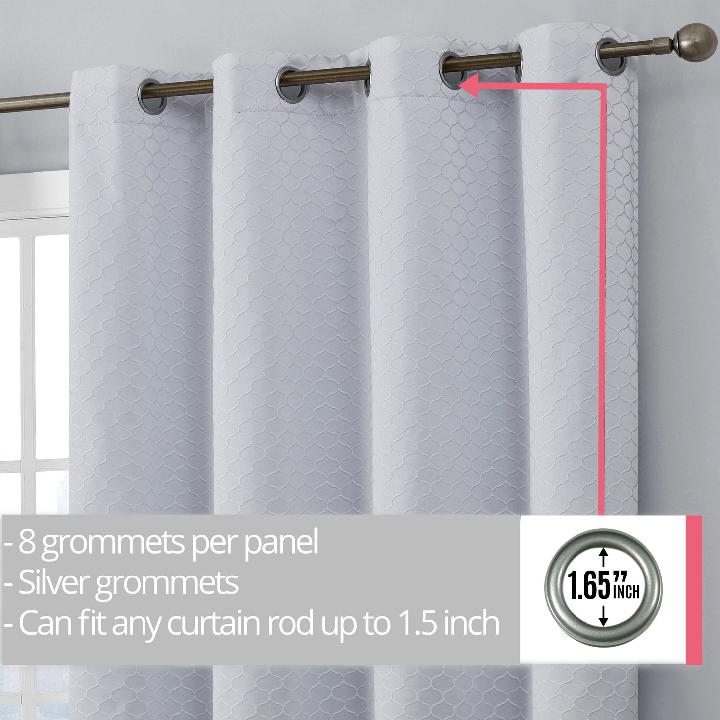 Siena Geometric 100% Blackout Grommet Curtains
