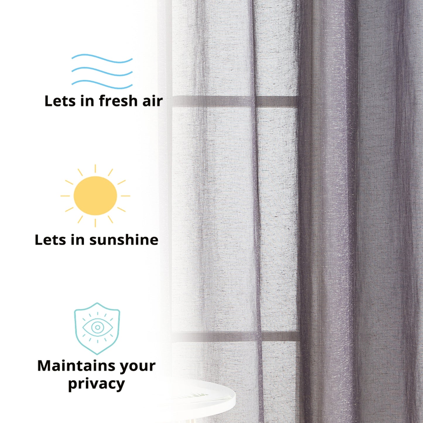 Sierra Linen Sheer Grommet Curtain Panels