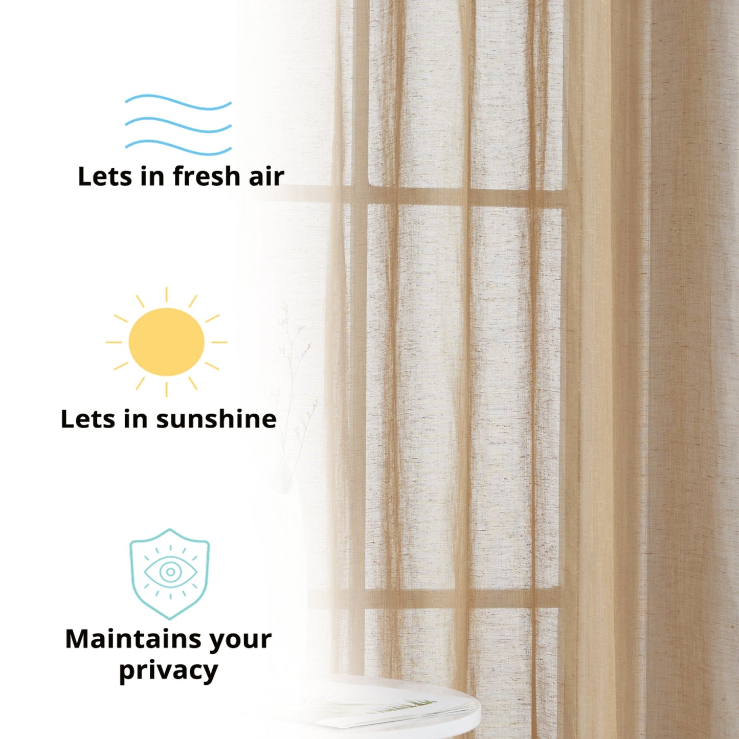 Sierra Linen Sheer Grommet Curtain Panels