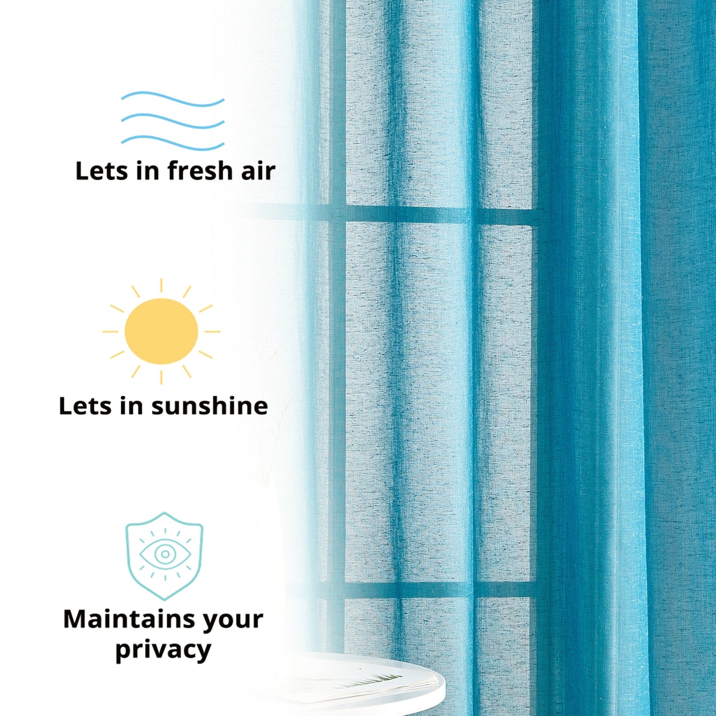 Sierra Linen Sheer Grommet Curtain Panels