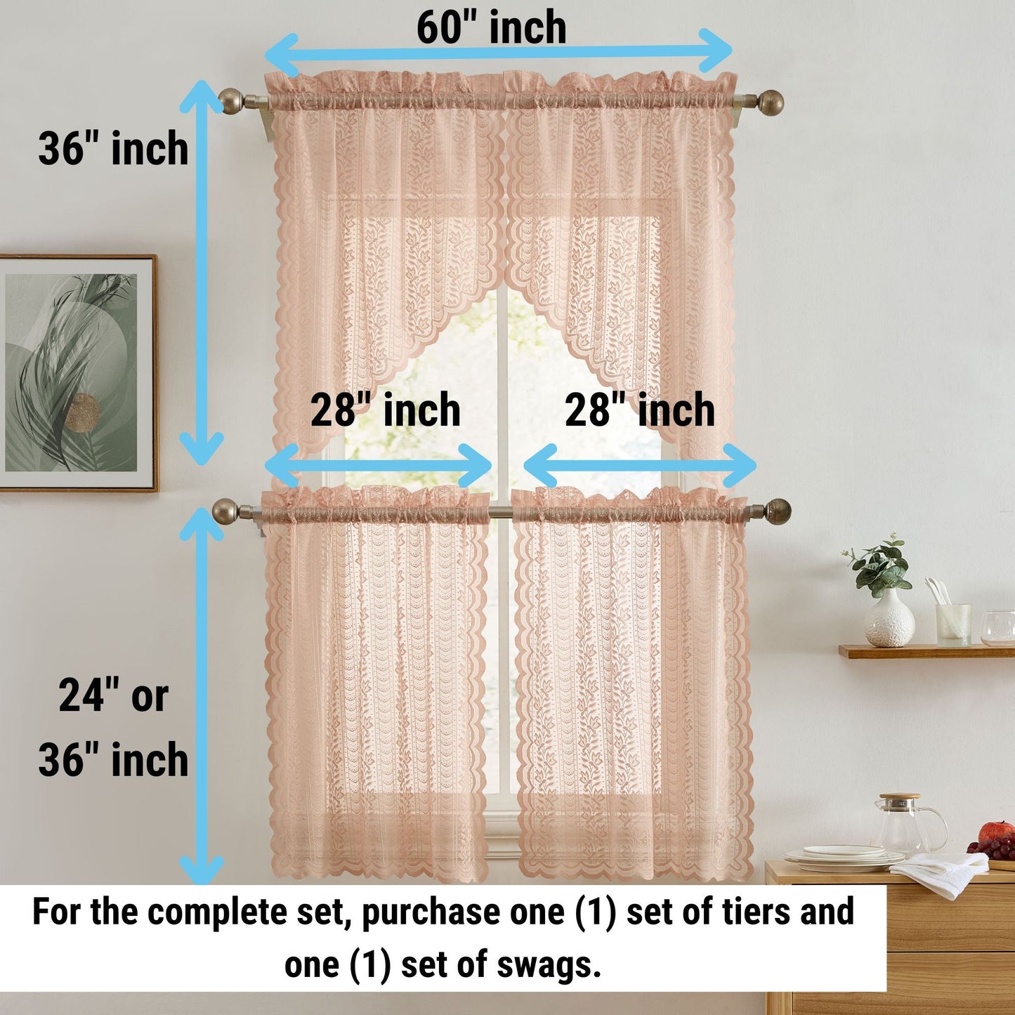 Sophia Floral Sheer Rod Pocket Valance