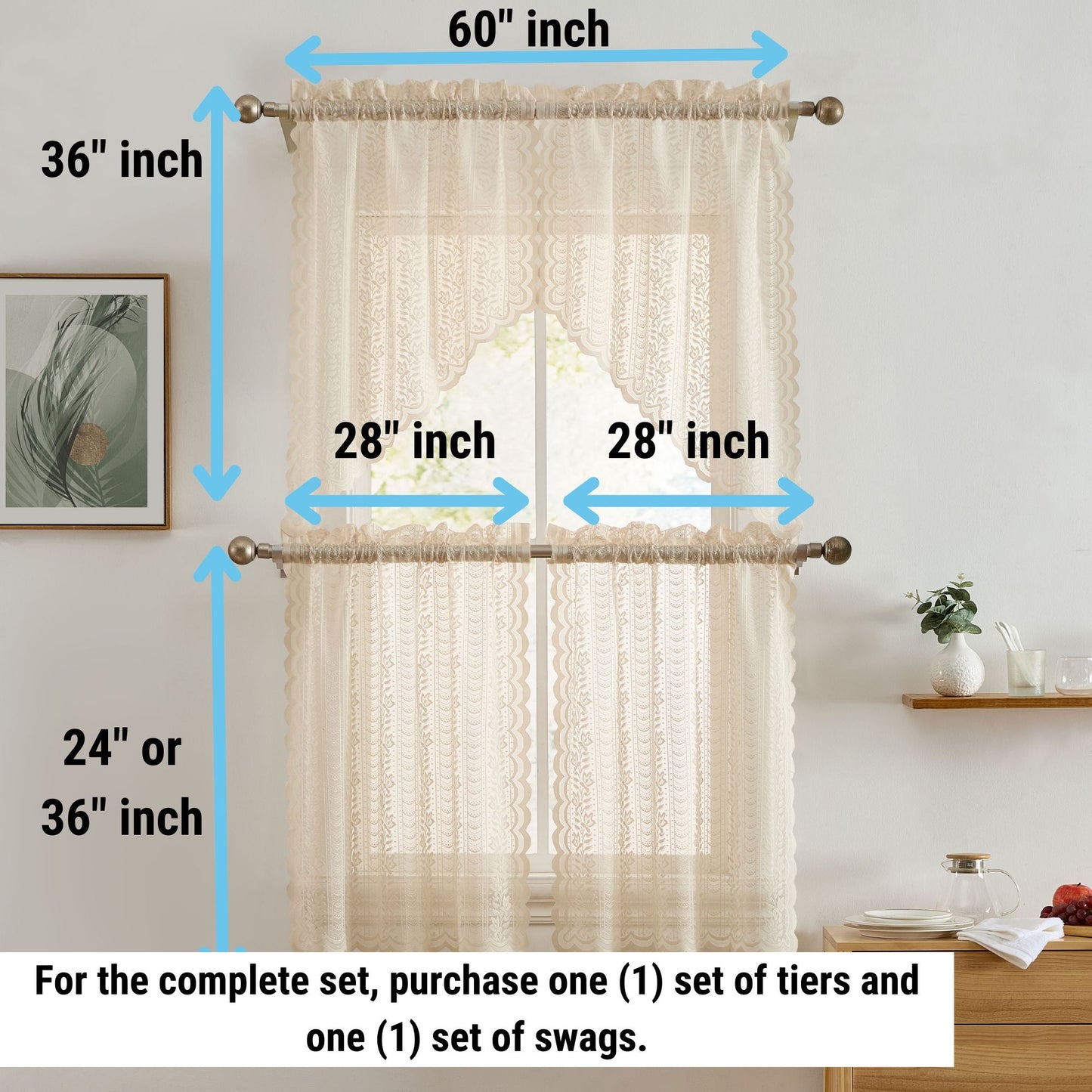Sophia Floral Sheer Rod Pocket Valance