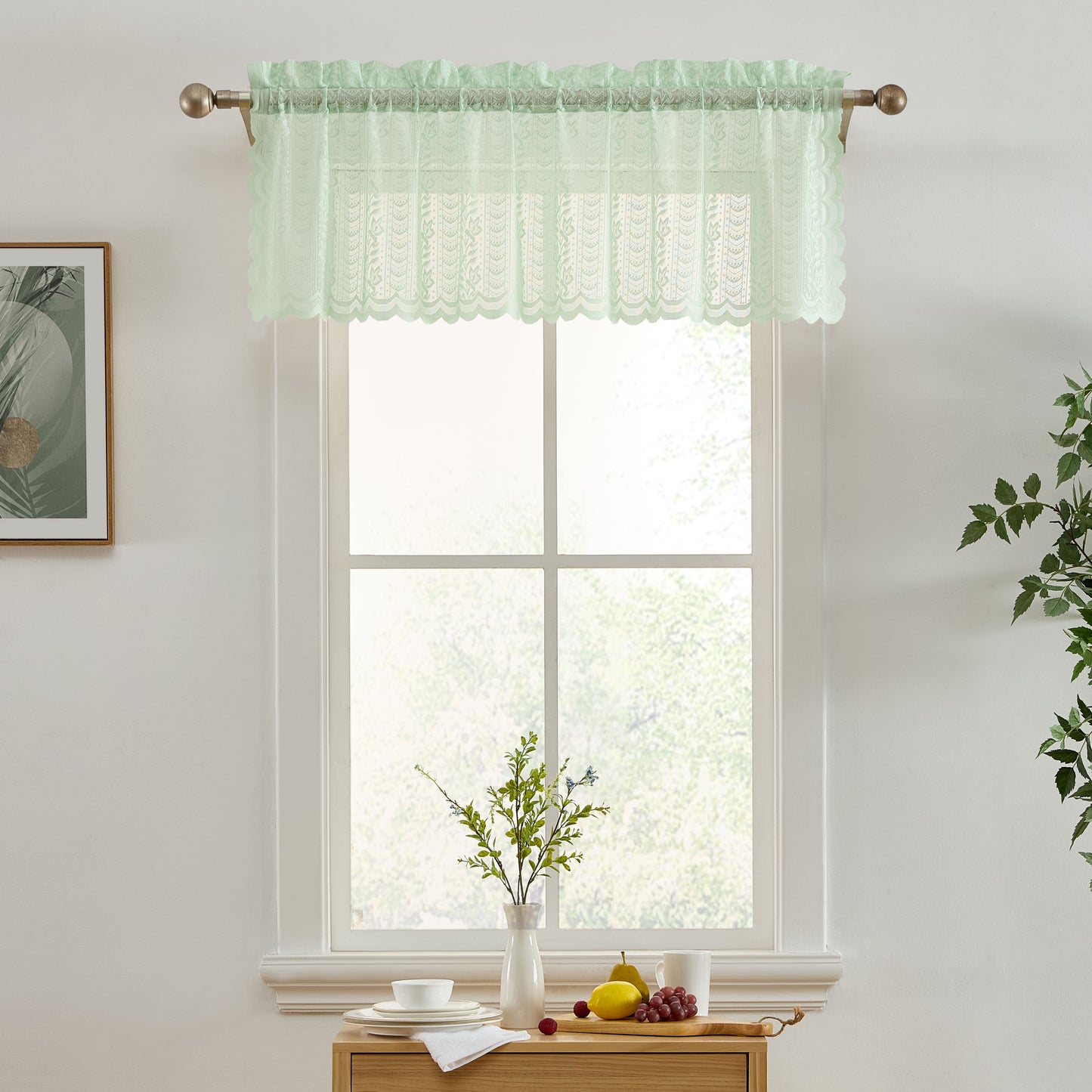 Sophia Floral Sheer Rod Pocket Valance