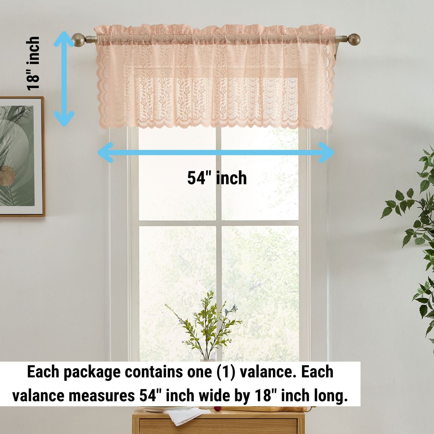 Sophia Floral Sheer Rod Pocket Valance