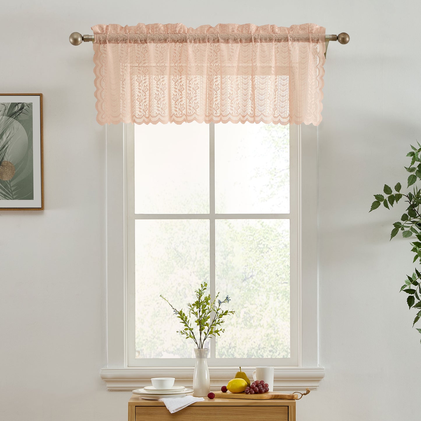 Sophia Floral Sheer Rod Pocket Valance