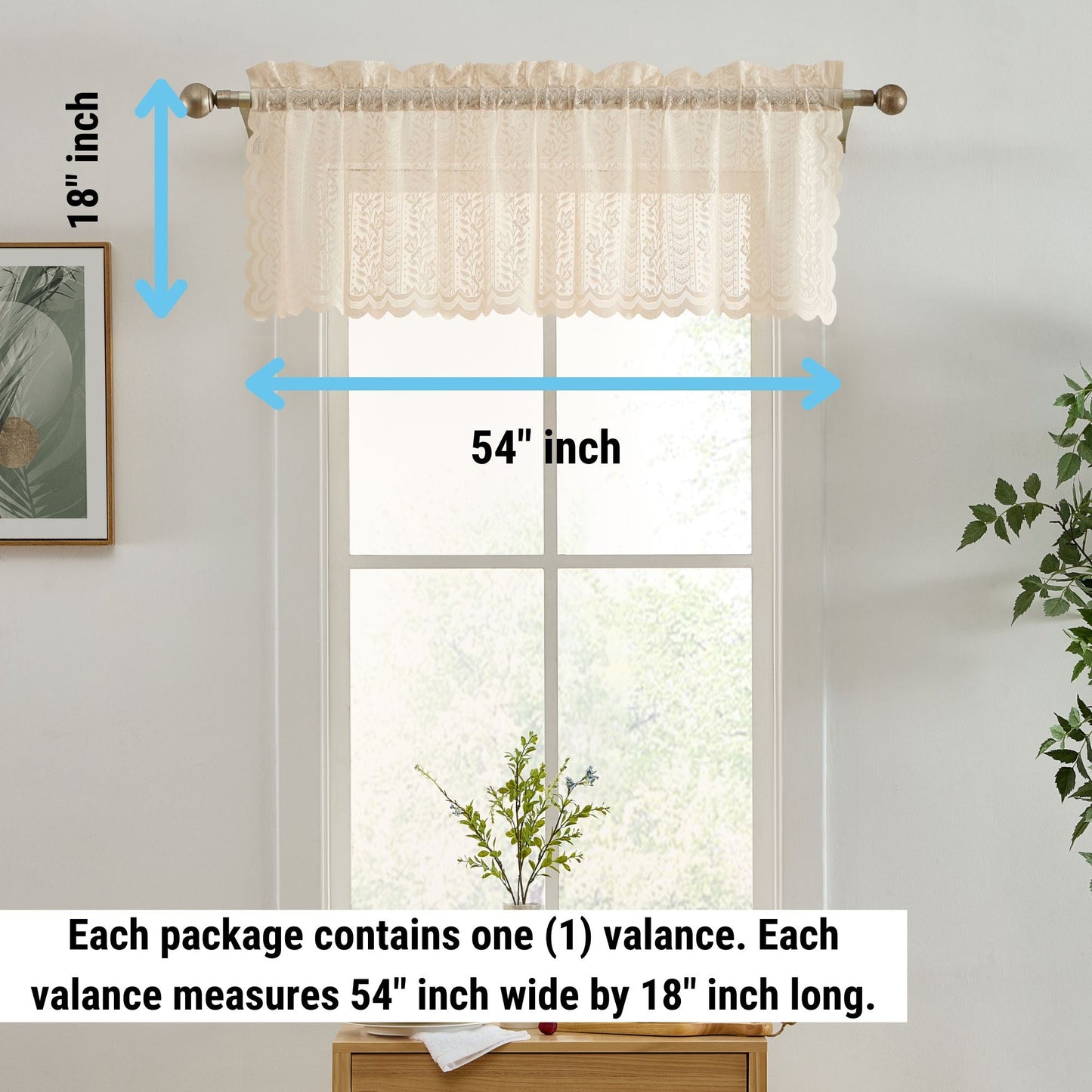 Sophia Floral Sheer Rod Pocket Valance