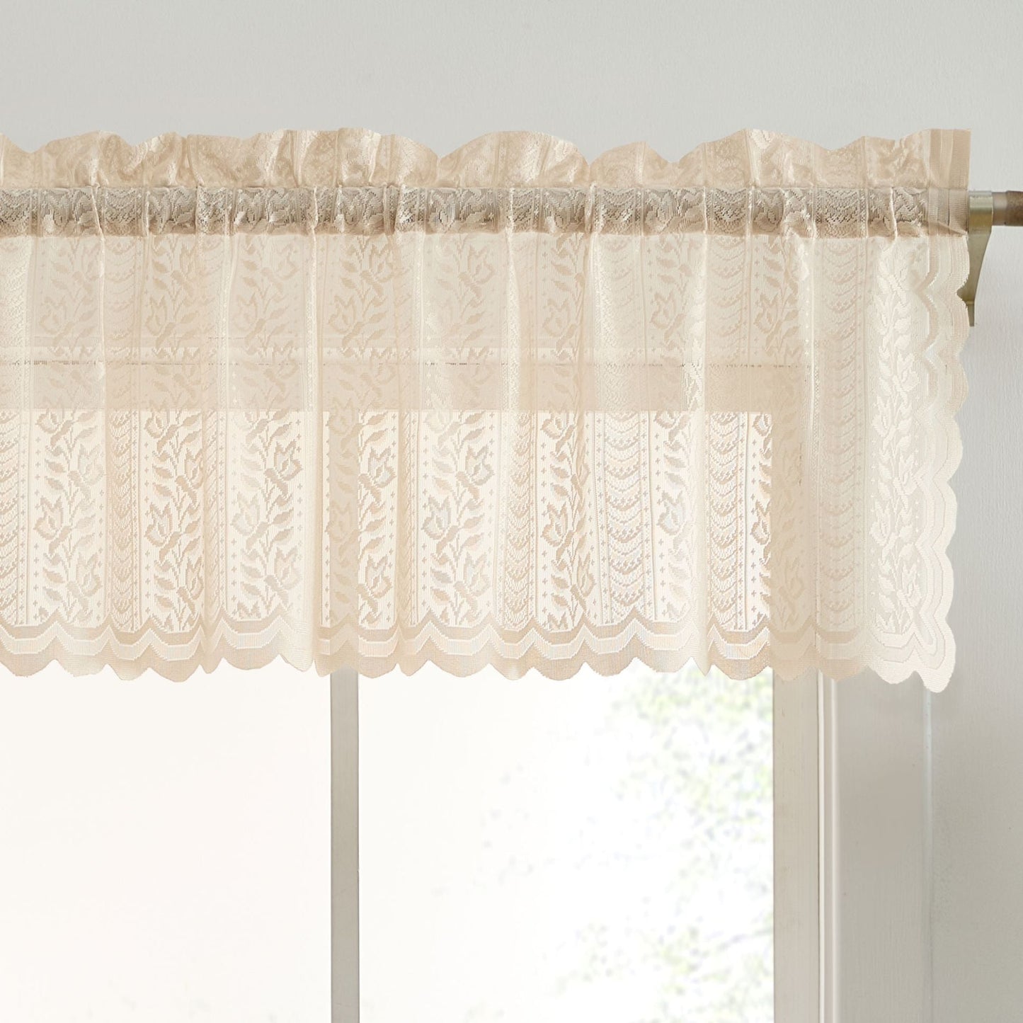 Sophia Floral Sheer Rod Pocket Valance