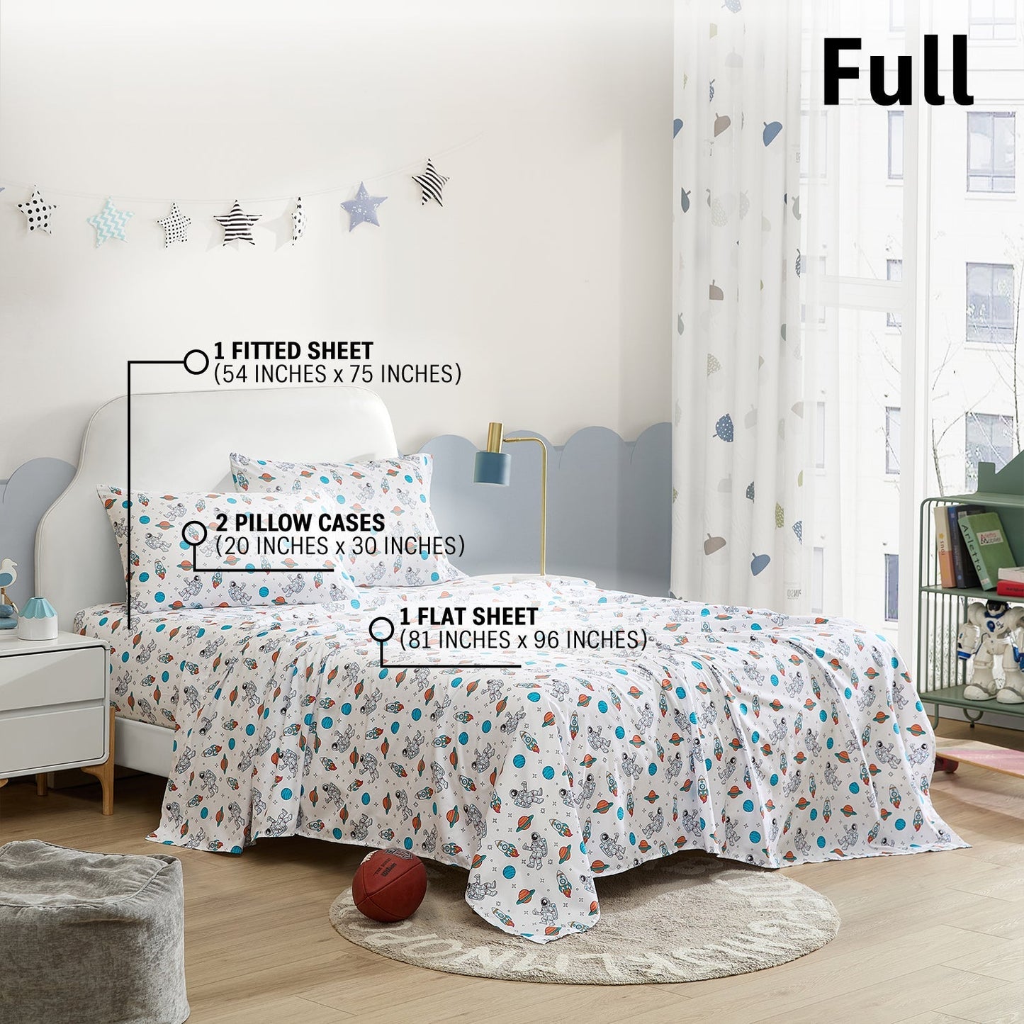Astronaut Space Man UFO Kids Boys Bed Sheets