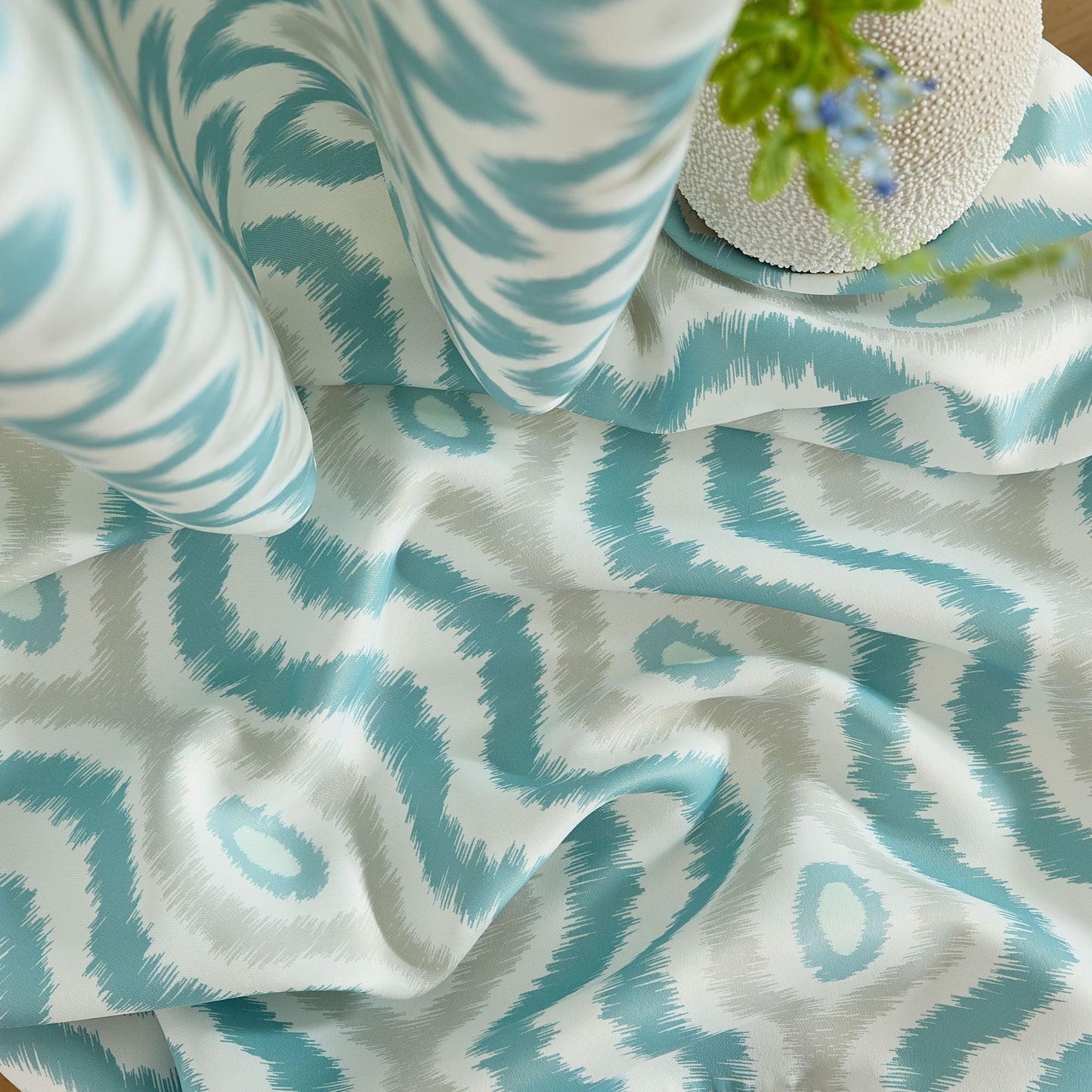Tanner Ogee Boho Geometric Damask Grommet Room Darkening Window Curtains - Pair
