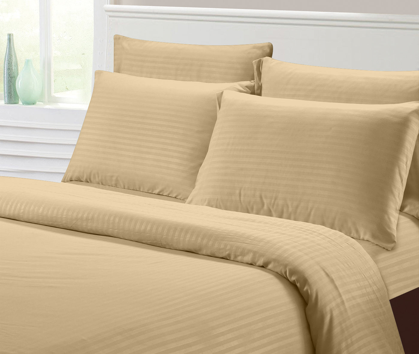 Hotel Collection 1800 Super Soft & Wrinkle Free Luxurious Stripe (4-6) Piece Sheet Set
