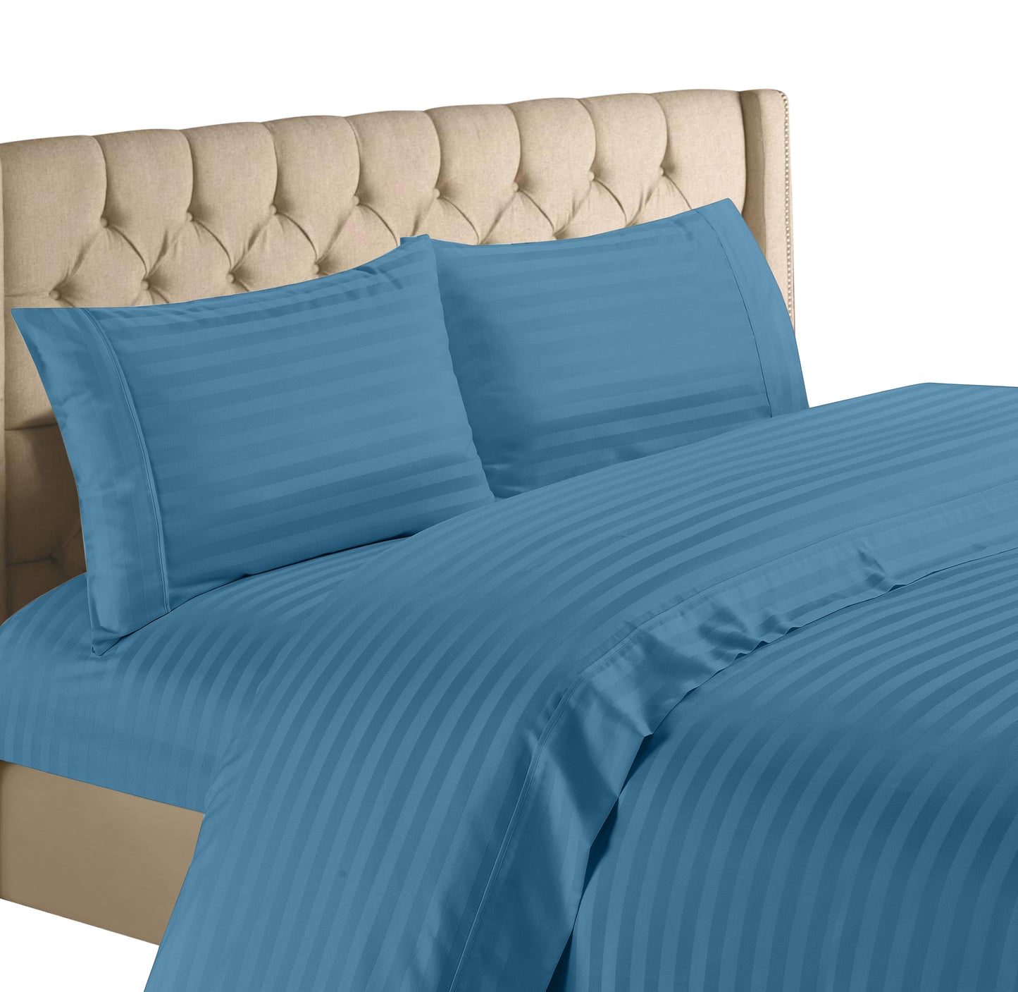 Hampton Collection 1200 Thread Count 100% Cotton Egyptian Quality Deep Pocket Stripe Sheet Set