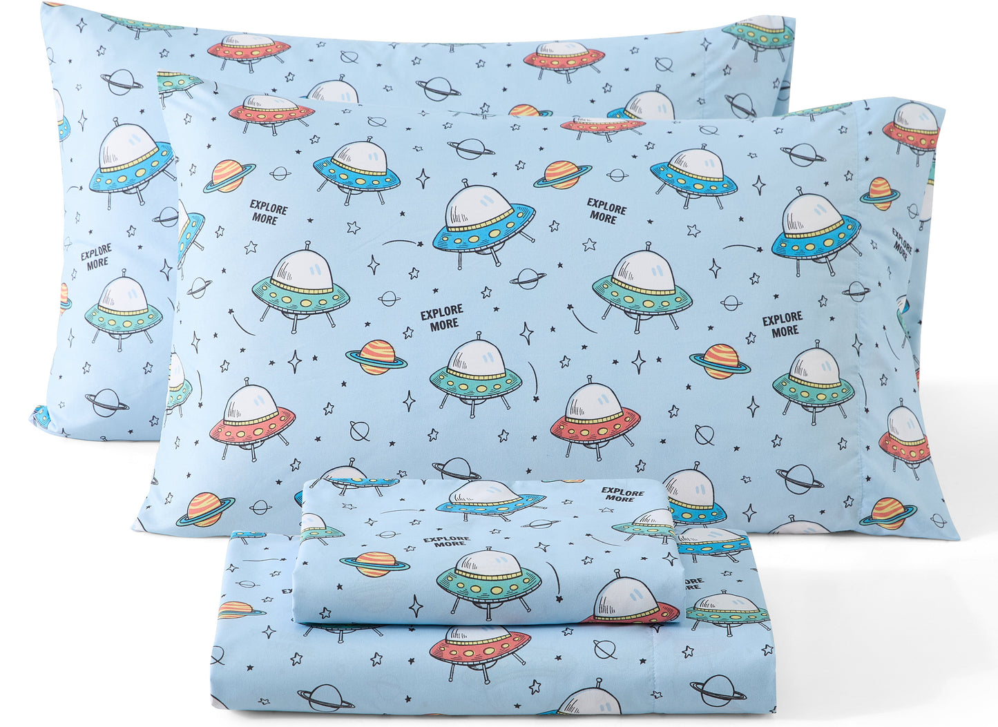 Astronaut Space Man UFO Kids Boys Bed Sheets