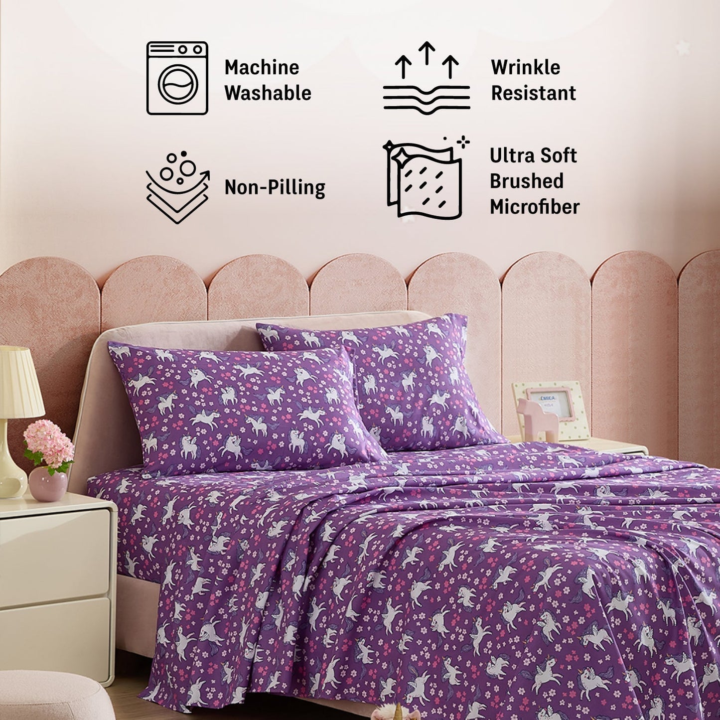 Unicorn Girls Kids Bed Sheets