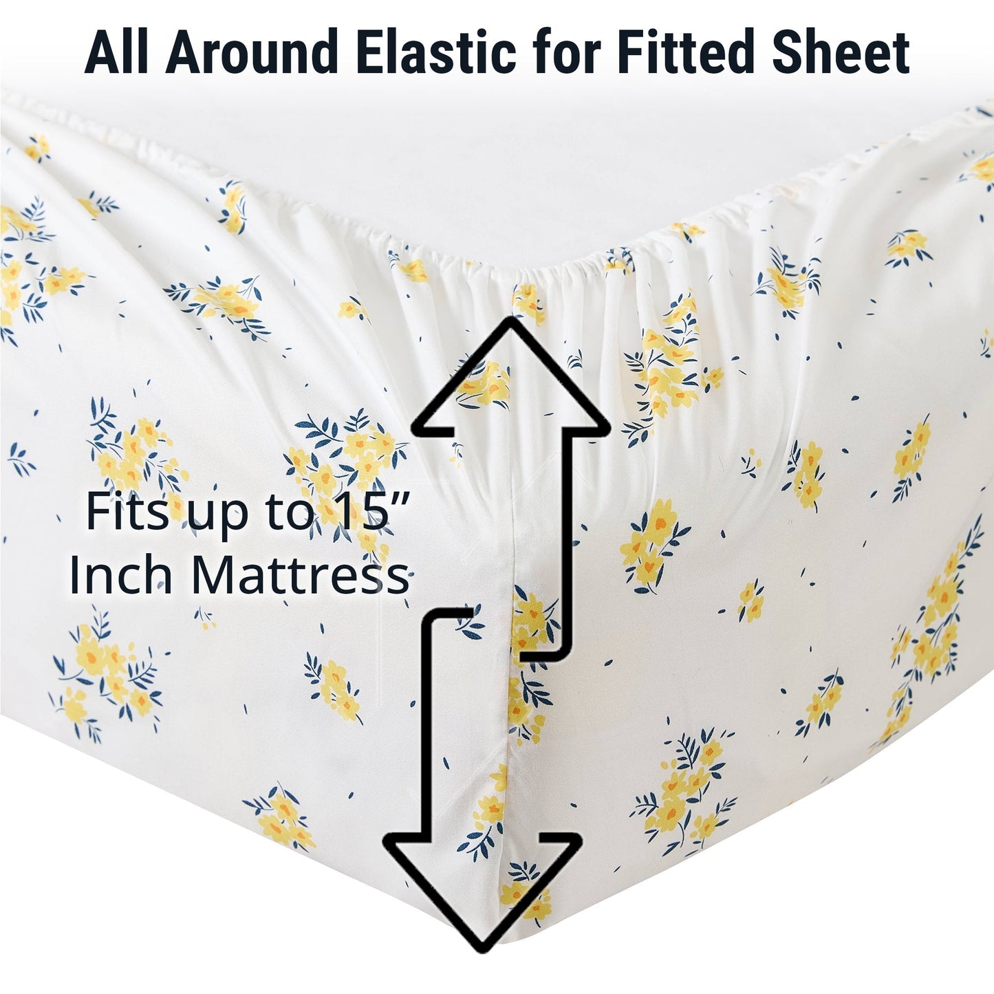 Blue Yellow Floral Bed Sheets