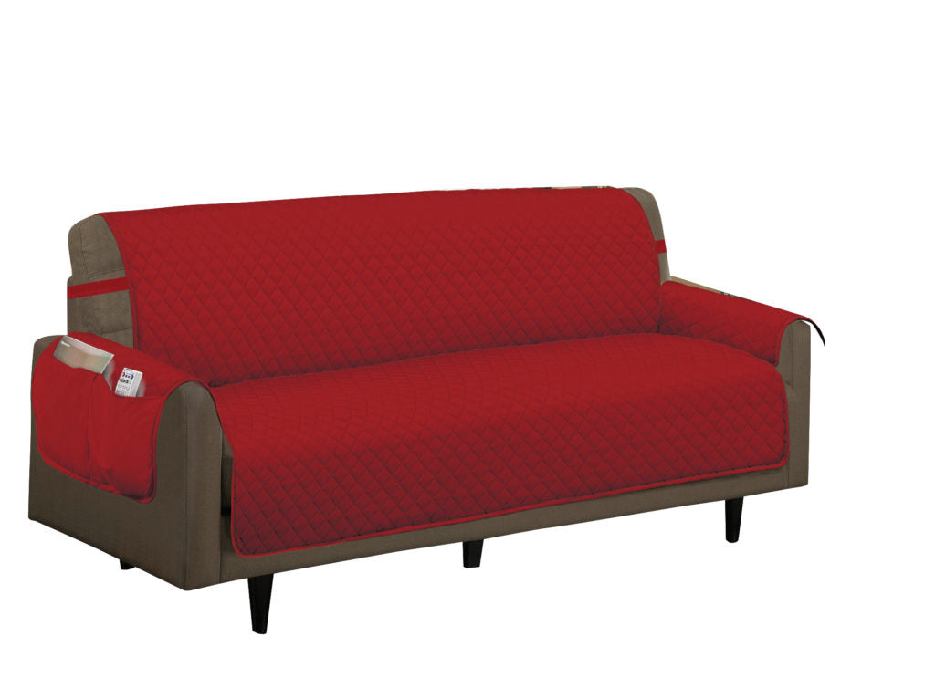 Quilted Slip-Cover Furniture Protector - Sofa, Burgundy image