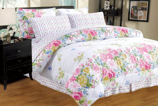 8-Piece Bed in a Bag Comforter Sheet Set Luxurious Floral Styles (Oret) image 0