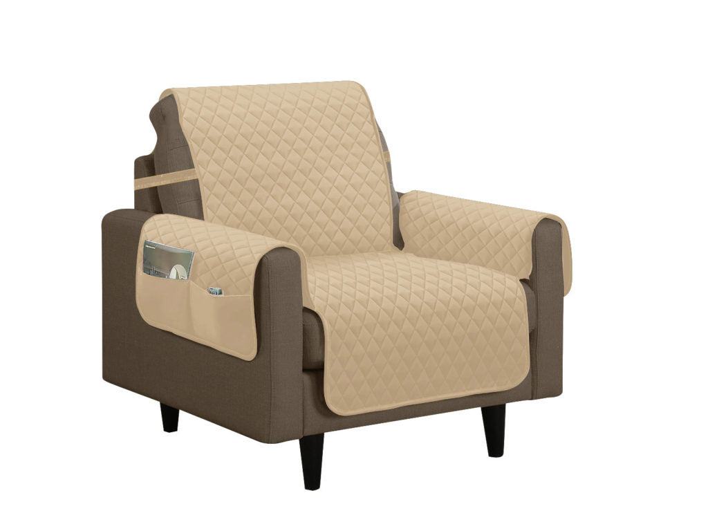 Quilted Slip-Cover Furniture Protector - Chair, Taupe image