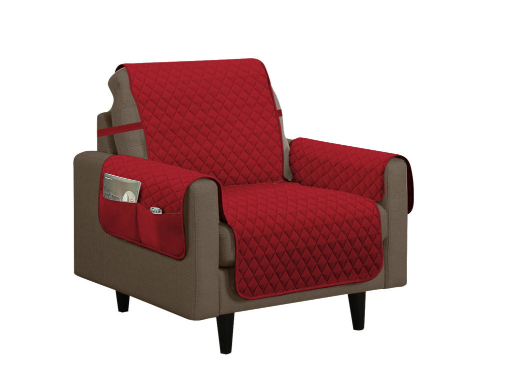 Quilted Slip-Cover Furniture Protector - Chair, Burgundy image