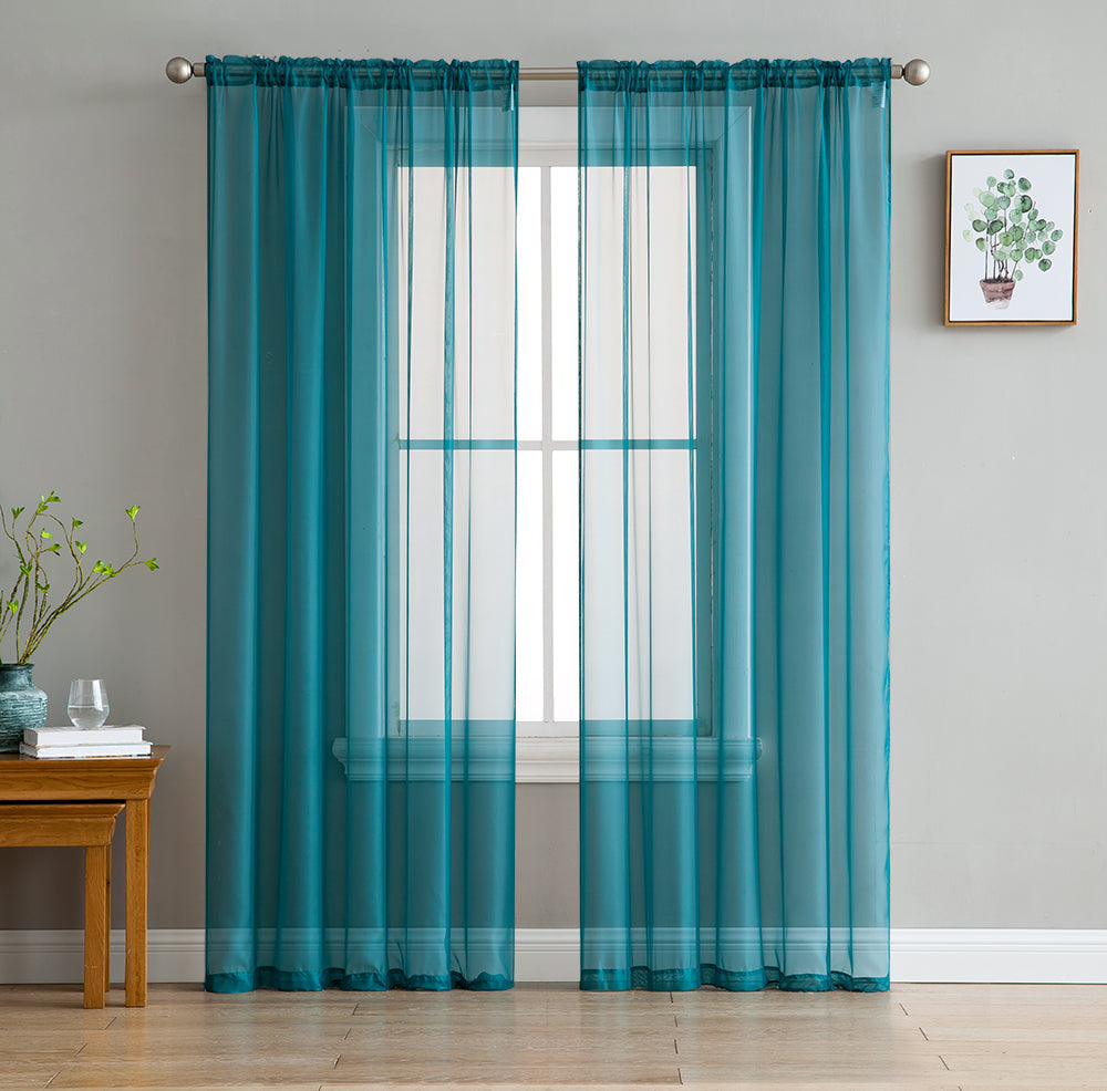 Lucento Sheer Voile Rod Pocket Curtain Panels