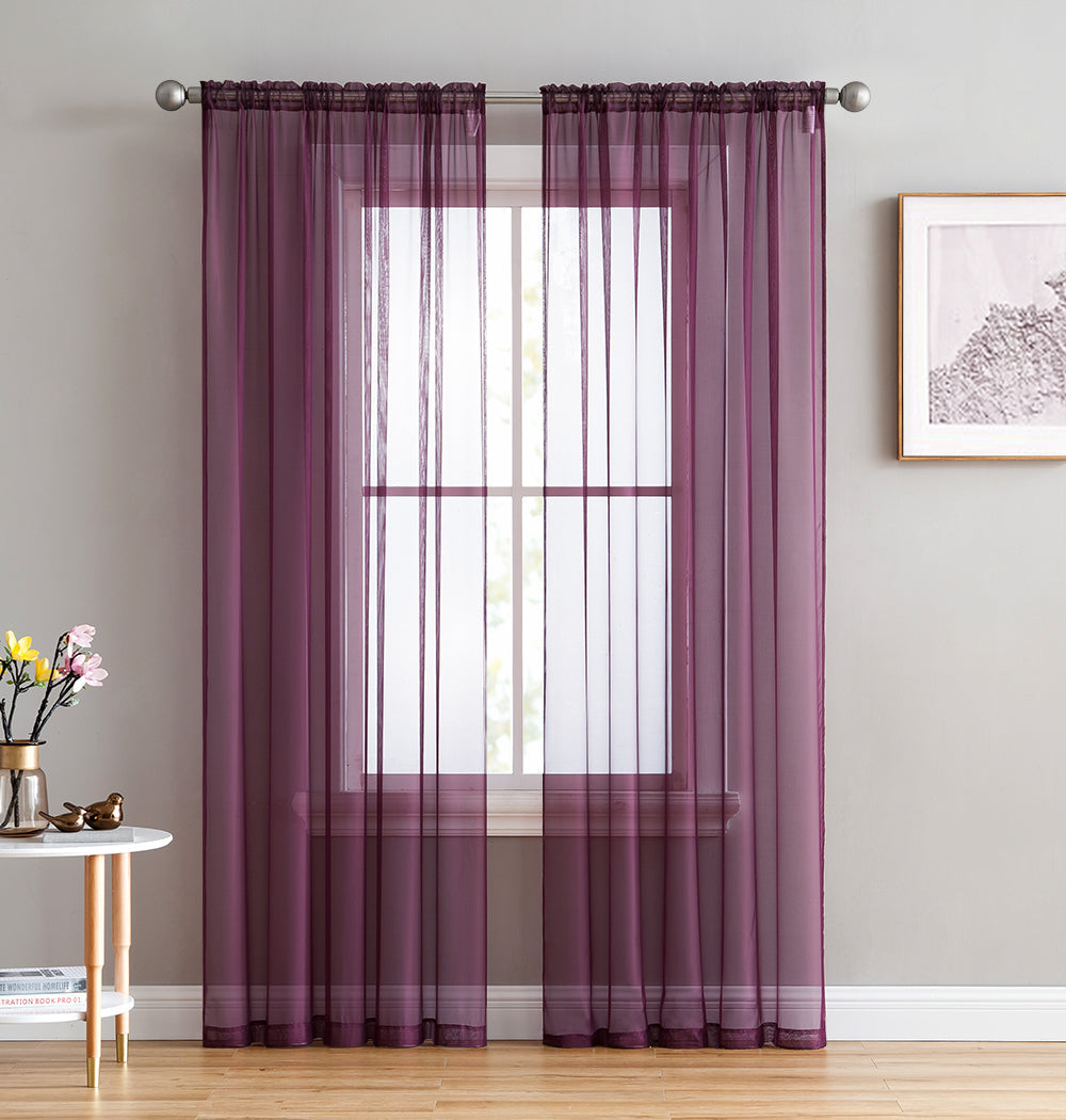 Lucento Sheer Voile Rod Pocket Curtain Panels