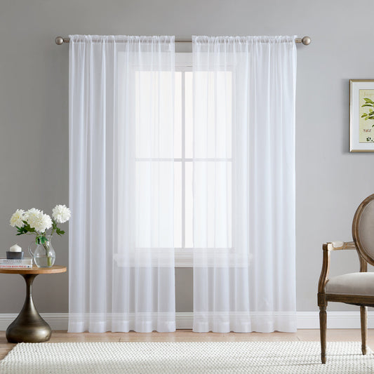 Lucento Sheer Voile Rod Pocket Curtain Panels